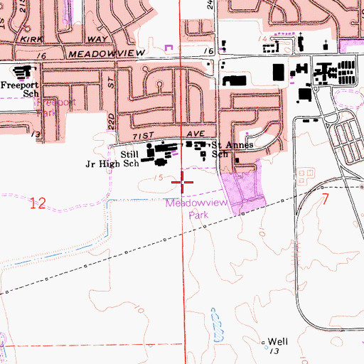 Topographic Map of Meadowview Park, CA