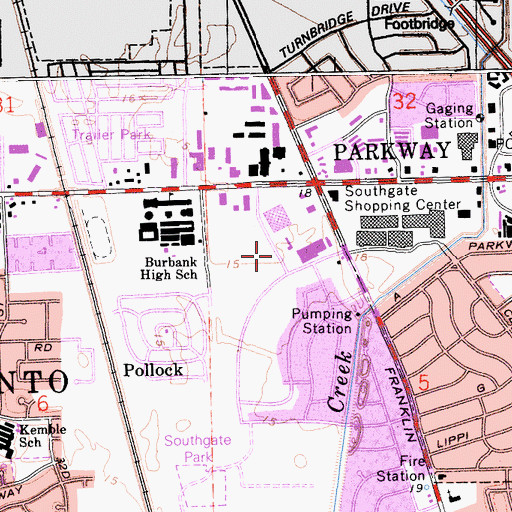 Topographic Map of Sacramento County Old Mens Home (historical), CA
