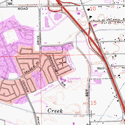 Topographic Map of Woods Park, CA