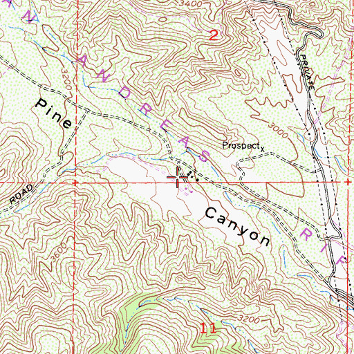 Topographic Map of Alderson Place, CA