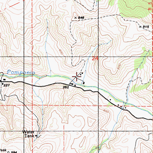 Topographic Map of Pomponio School (historical), CA