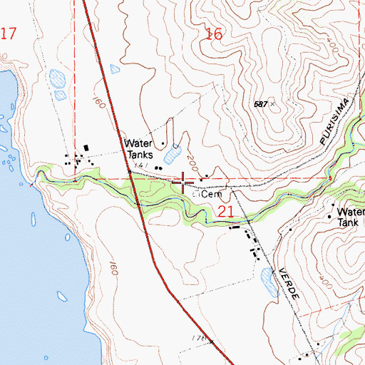 Topographic Map of Purisima School (historical), CA