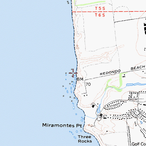 Topographic Map of Redondo Beach, CA