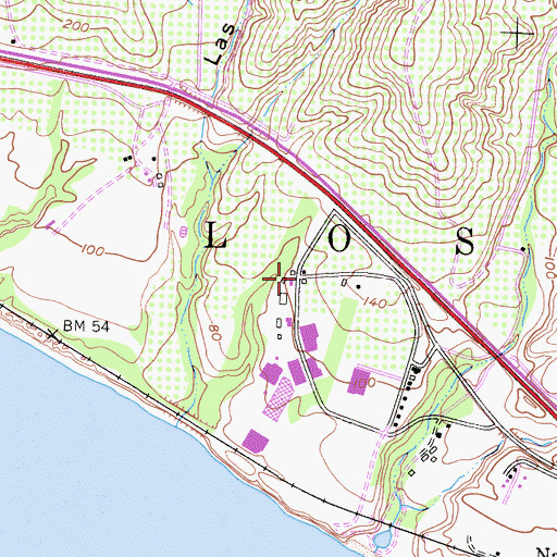 Topographic Map of Dos Pueblos Ranch, CA