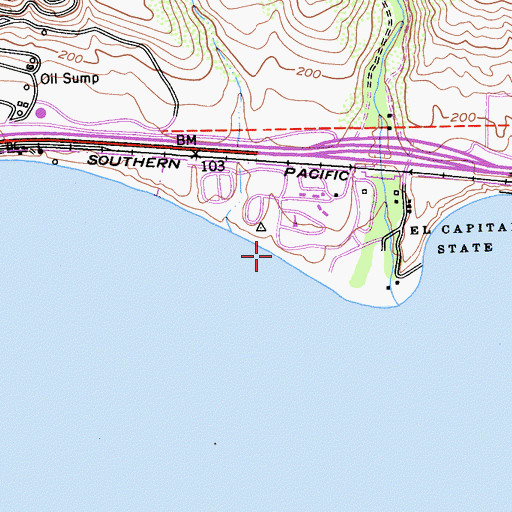 Topographic Map of El Capitan Beach, CA