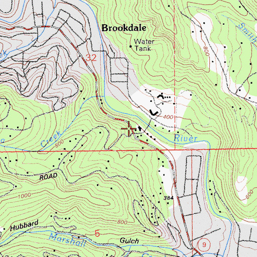 Topographic Map of Blake Hammond Manor School, CA