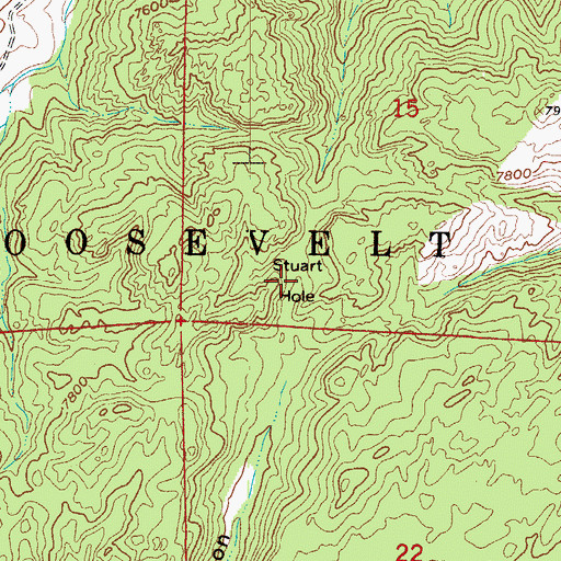 Topographic Map of Stuart Hole, CO