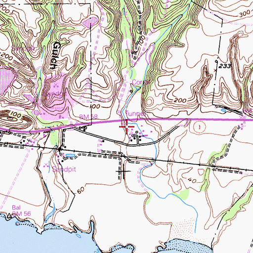 Topographic Map of Meder Creek, CA