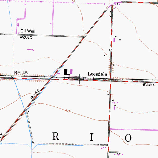 Topographic Map of Leesdale Siding, CA