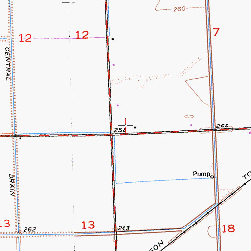 Topographic Map of Miller Farms, CA