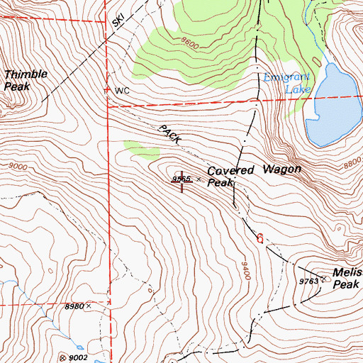 Topographic Map of Covered Wagon Peak, CA