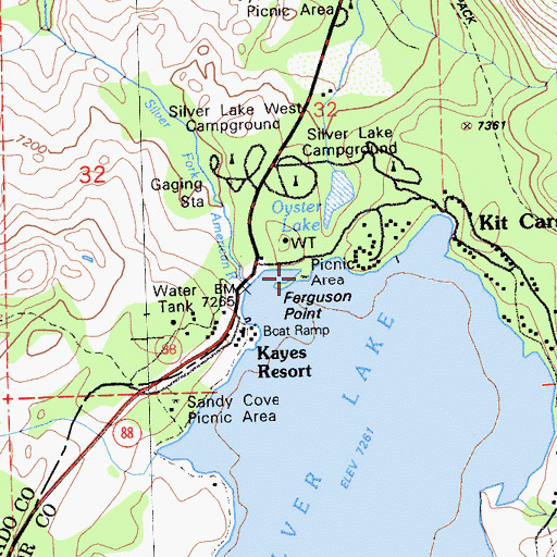 Topographic Map of Ferguson Point, CA