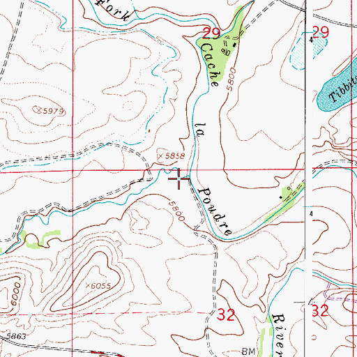 Topographic Map of Lone Pine Creek, CO