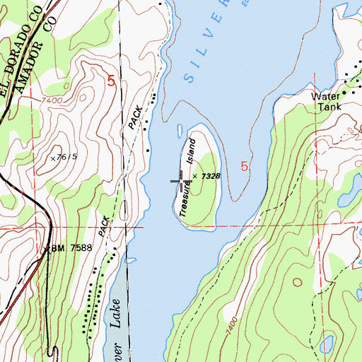 Topographic Map of Treasure Island, CA