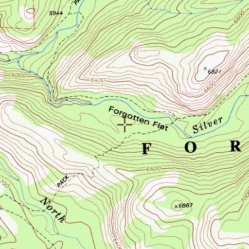 Topographic Map of Forgotten Flat, CA