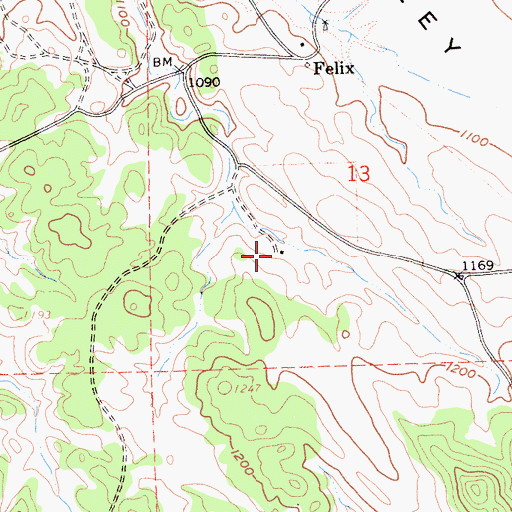 Topographic Map of Kuhn Ranch, CA