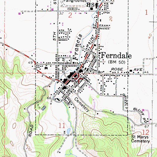 Topographic Map of Church of the Assumption, CA