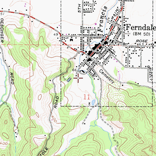 Topographic Map of Firemens Park, CA