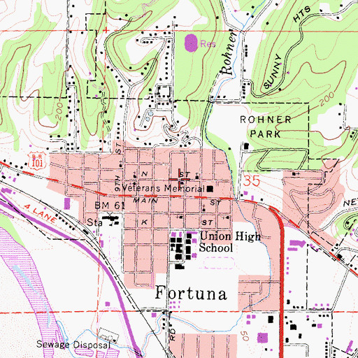 Topographic Map of Saint Josephs Roman Catholic Church, CA