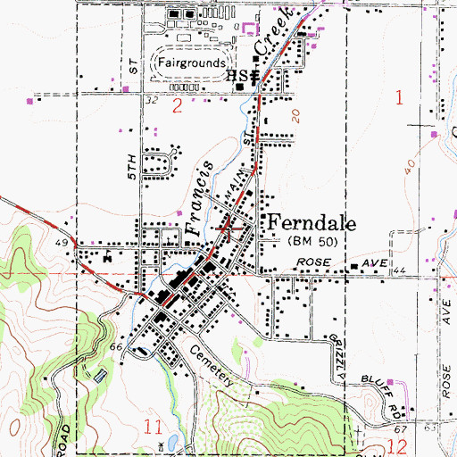 Topographic Map of Saint Marks Lutheran Church, CA