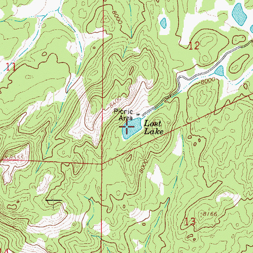 Topographic Map of Lost Lake, CO