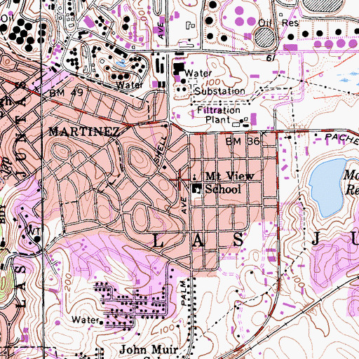 Topographic Map of Church of Christ, CA