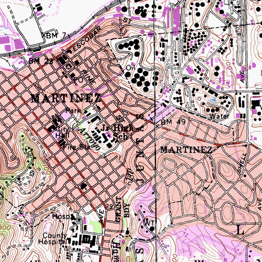 Topographic Map of Ricks Memorial Park, CA