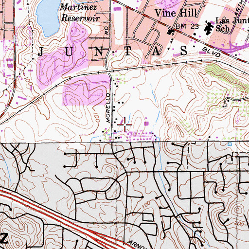 Topographic Map of Morello School Park, CA