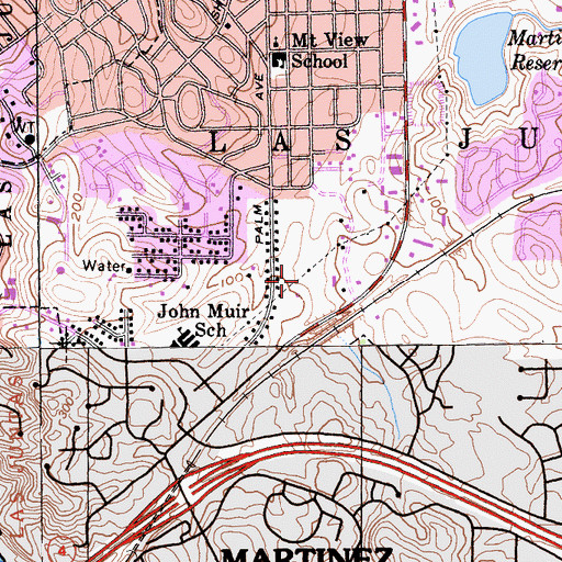 Topographic Map of Mountain View Park, CA