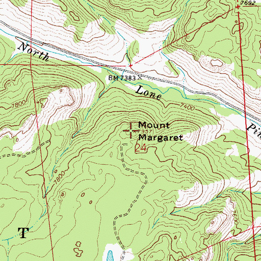 Topographic Map of Mount Margaret, CO