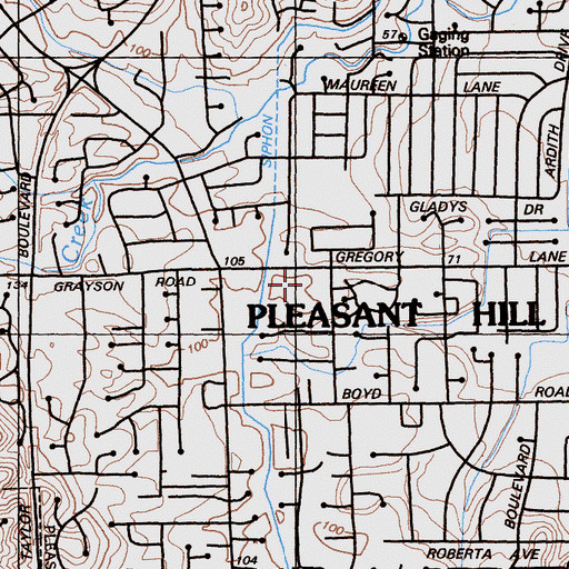 Topographic Map of Christ the King Roman Catholic Church, CA