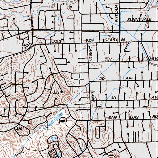 Topographic Map of Contra Costa Christian Schools, CA