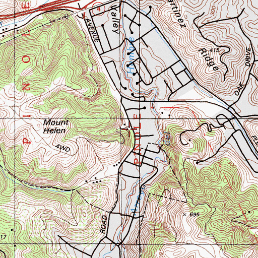 Topographic Map of John Swett Elementary School, CA