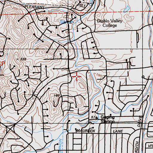 Topographic Map of Las Juntas Park, CA