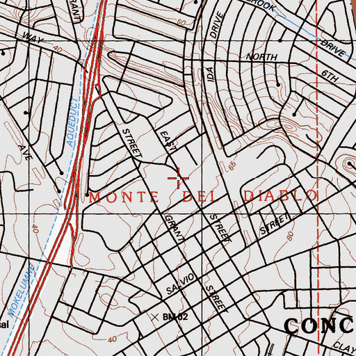Topographic Map of John Muir Medical Center Concord Campus, CA