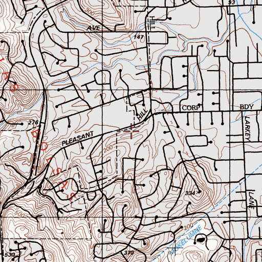 Topographic Map of Palos Verdes Mall Shopping Center, CA