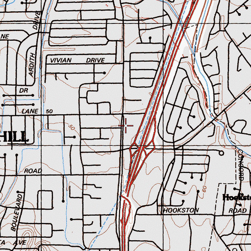 Topographic Map of Pleasant Hill Plaza Shopping Center, CA