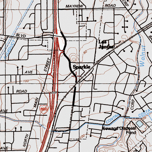Topographic Map of Pleasant Hill Station, CA