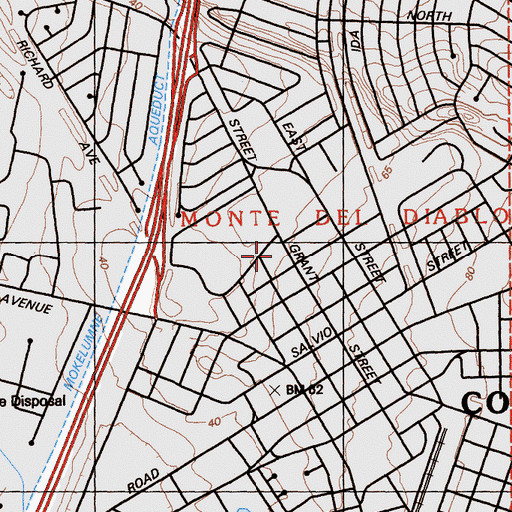 Topographic Map of Queen of All Saints School, CA
