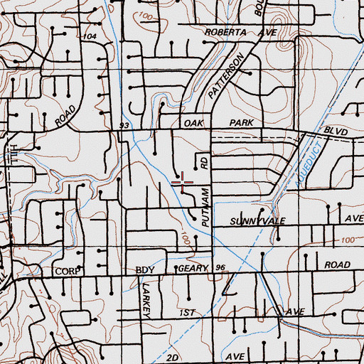 Topographic Map of Saint Marks Lutheran Church, CA