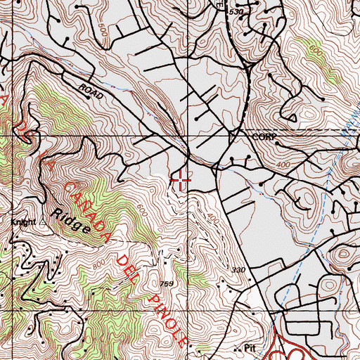 Topographic Map of Springhill Elementary School, CA
