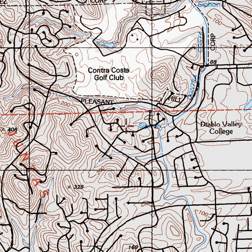 Topographic Map of Valhalla Elementary School, CA