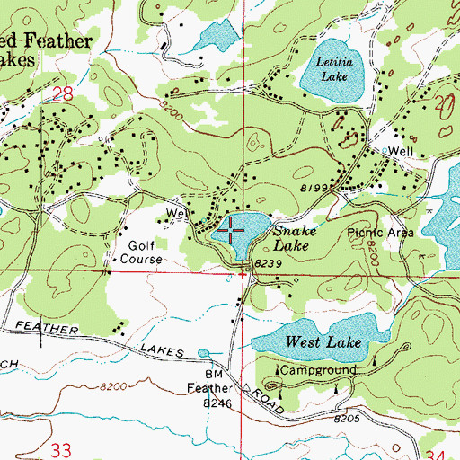 Topographic Map of Snake Lake, CO
