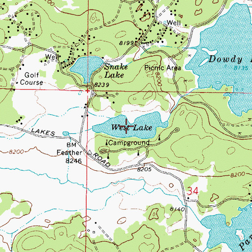 Topographic Map of West Lake, CO