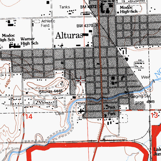 Topographic Map of Alturas Gospel Mission, CA