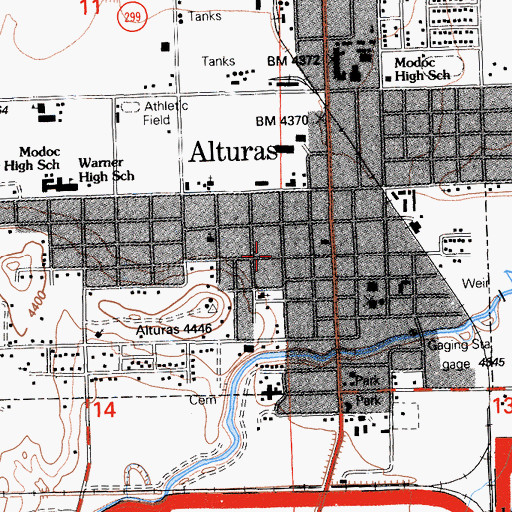 Topographic Map of Alturas Seventh Day Adventist Church, CA
