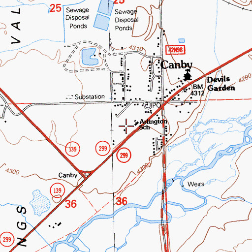 Topographic Map of Arlington Elementary School, CA