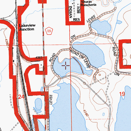 Topographic Map of Duck Pond, CA