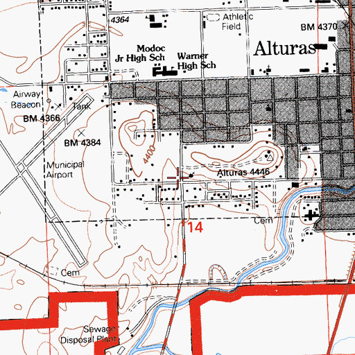 Topographic Map of Faith Baptist Church, CA