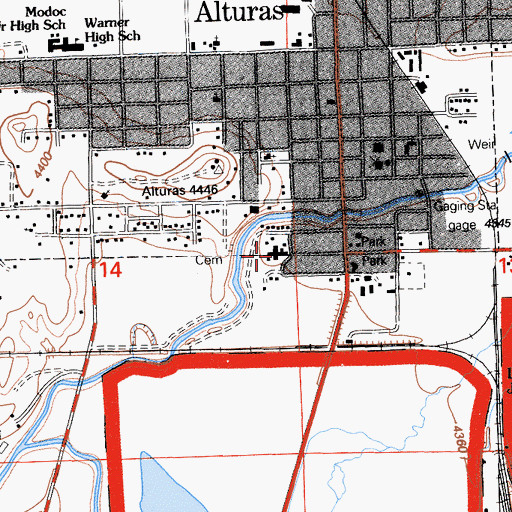 Topographic Map of Modoc Medical Center, CA